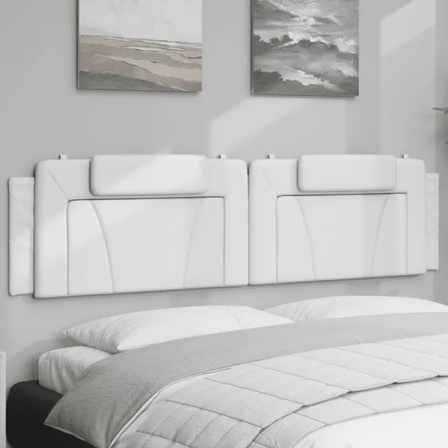 vidaXL Hoofdbordkussen "Viana" 200 cm kunstleer wit