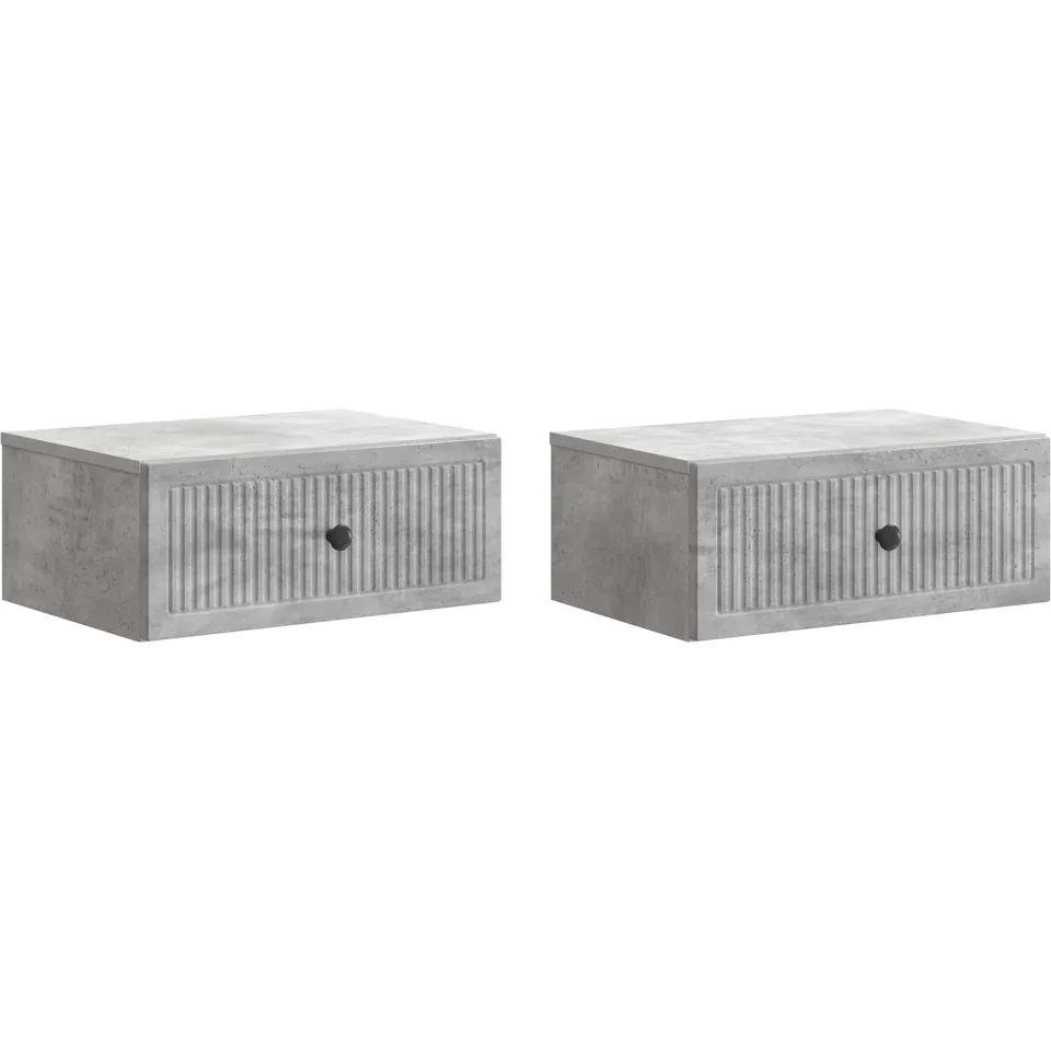 vidaXL Nachtkastje 2 st Betongrijs 49 x 34,5 x 20 cm Bewerkt hout grijs, foto 3