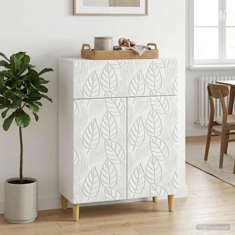 vidaXL Dressoir Wit 66 x 34,5 x 90 cm Bewerkt hout, foto 3