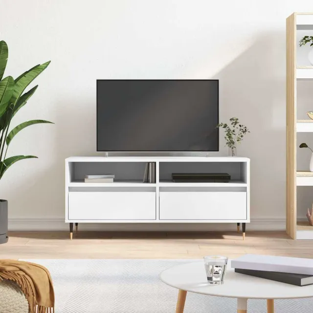 vidaXL Tv-meubel 100x34,5x44,5 cm bewerkt hout wit, foto 2