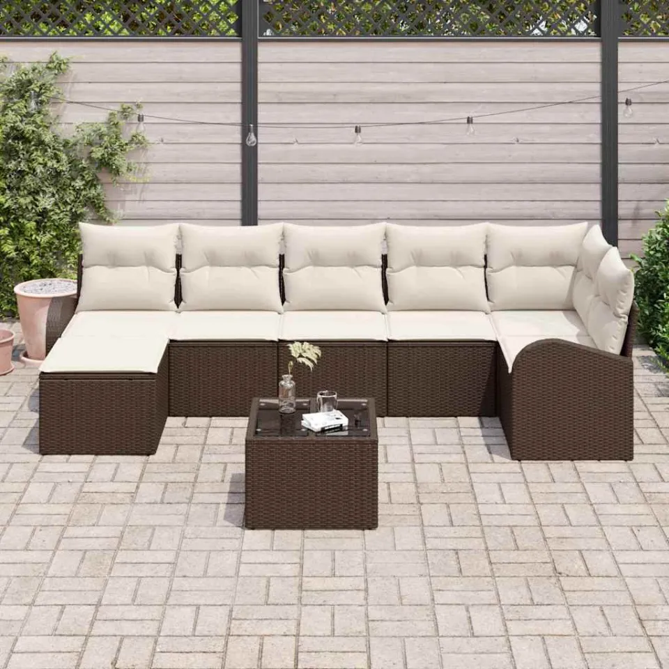 vidaXL Tuin Sofa Set 8 st Bruin [Synthetisch]: Poly Rattan, foto 3