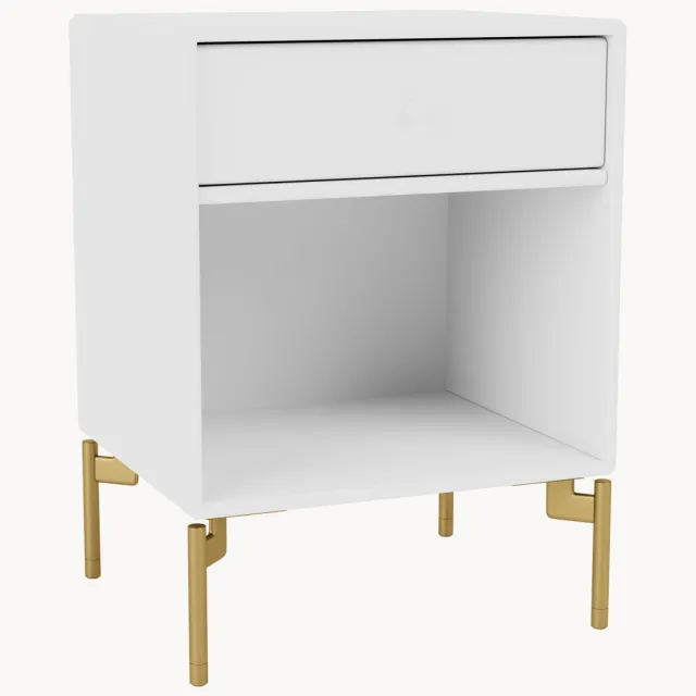 Montana Furniture Nachtkastje Dream met lade Wit, Goudkleurig