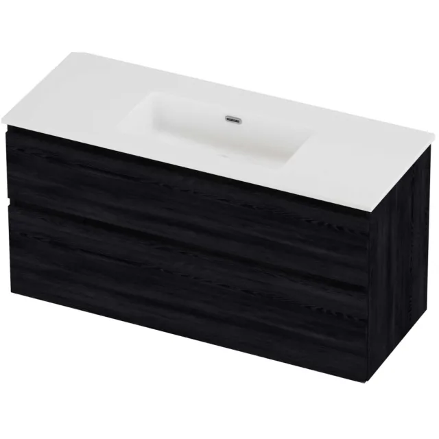 Proline Tribute Badmeubelset Porselein Elegant Enkel 120x46x62 cm Mat White Black Oak Eiken