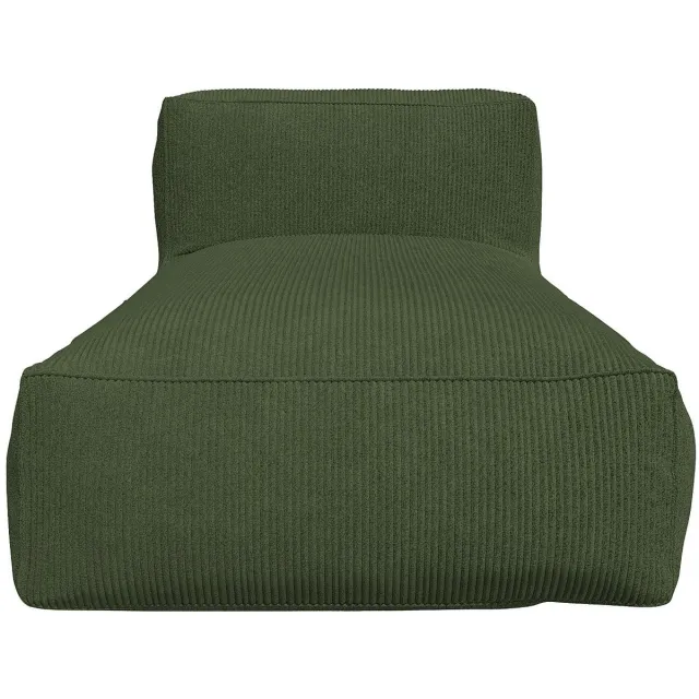 Vente-unique Chaise longue van groen ribfluweel NOUMARA