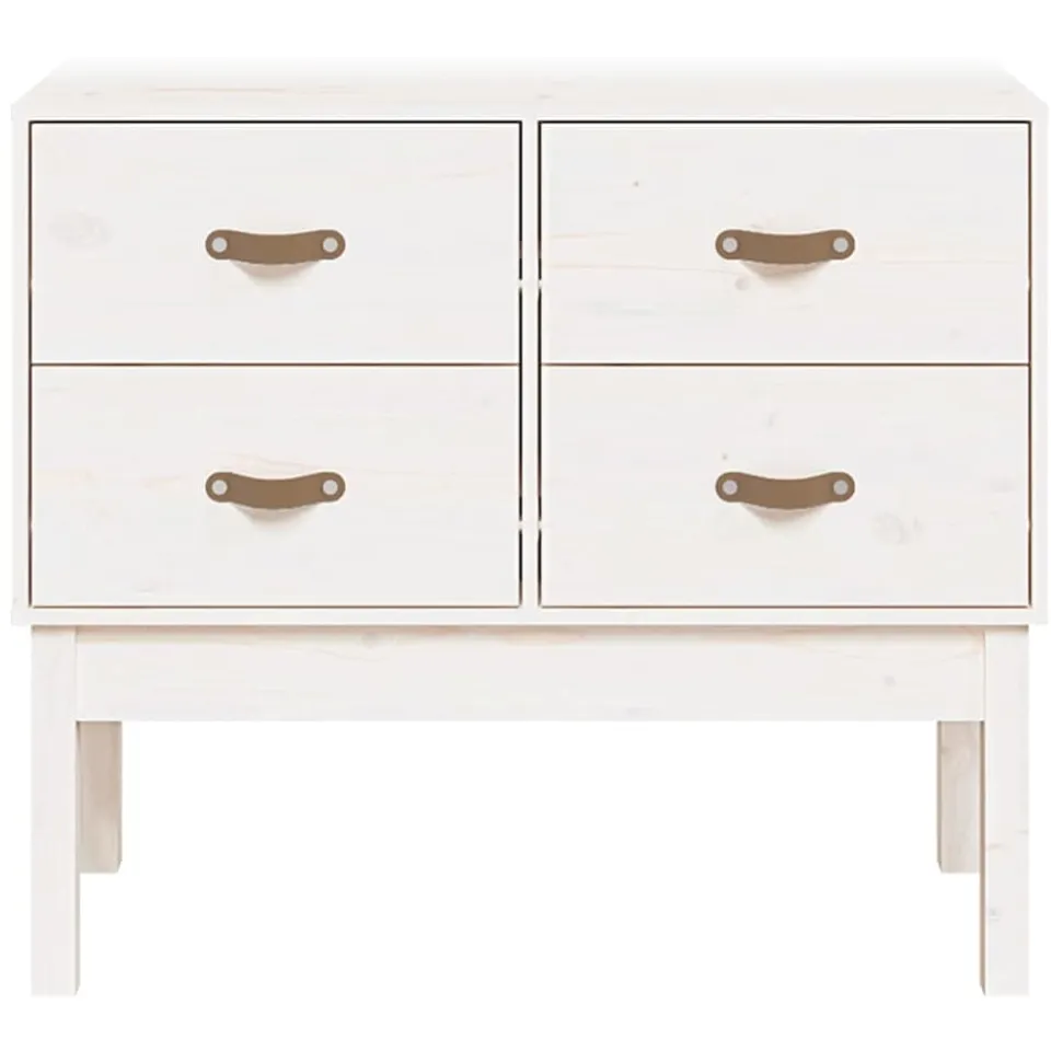 vidaXL Wandkast 90x40x78 cm massief grenenhout wit, foto 3
