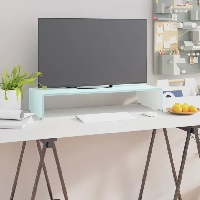 vidaXL Tv-meubel/monitorverhoger 70x30x13 cm glas groen, foto 2