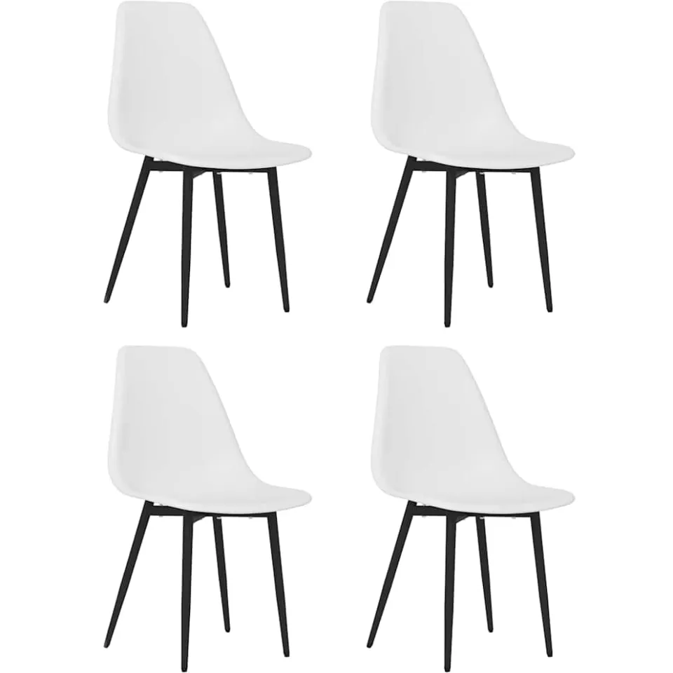 vidaXL Eetkamerstoelen 4 st PP wit
