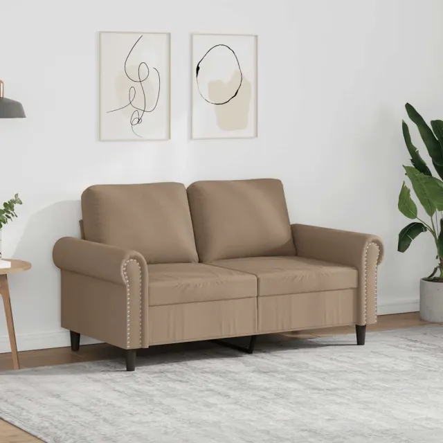 vidaXL Tweezitsbank 120 cm kunstleer cappuccinokleurig bruin