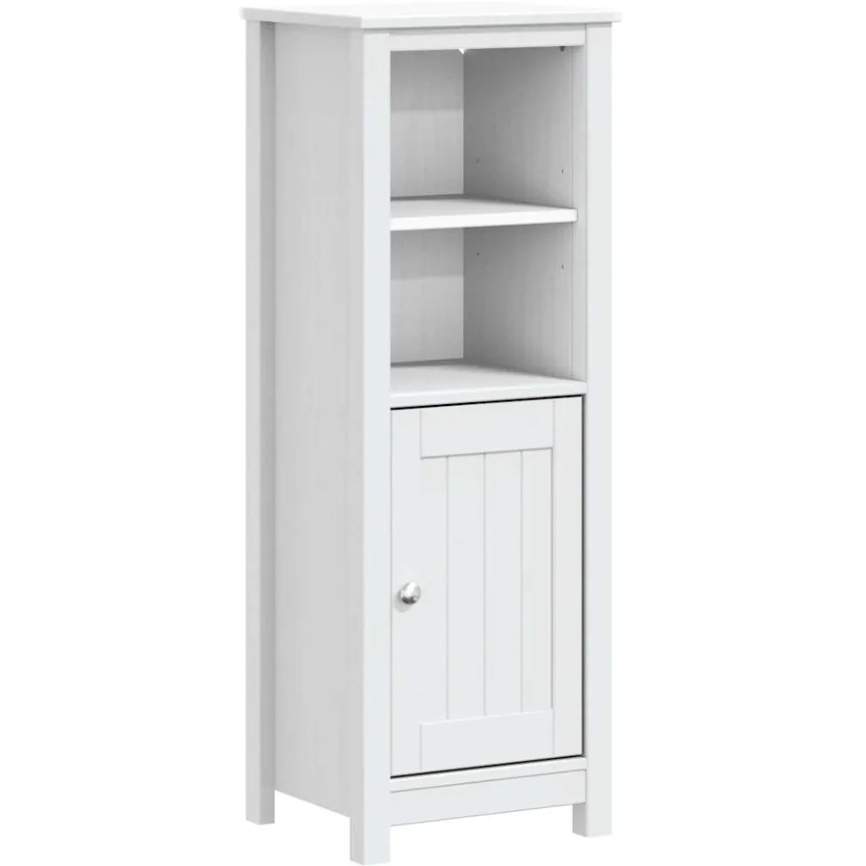 vidaXL Badkamerkast BERG 40x34x110 cm massief grenenhout wit, foto 3