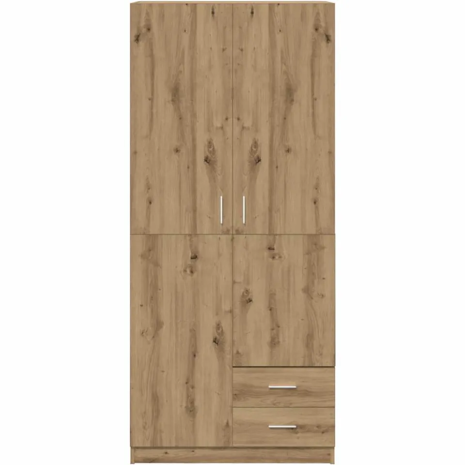 vidaXL Kledingkast 80x52x180 cm bewerkt hout artisanaal eikenkleurig Bruin