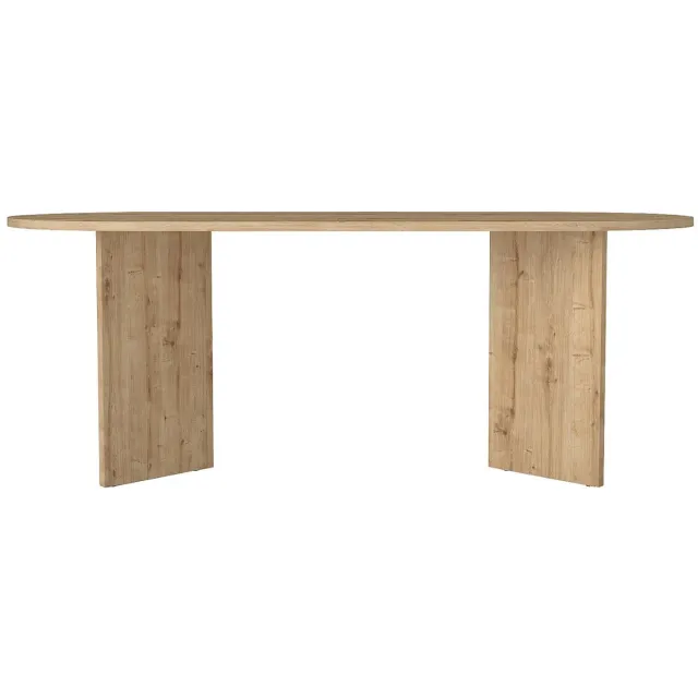 Vente-unique Eettafel 8 personen - Licht naturel - TOPANIA Natuurlijk licht