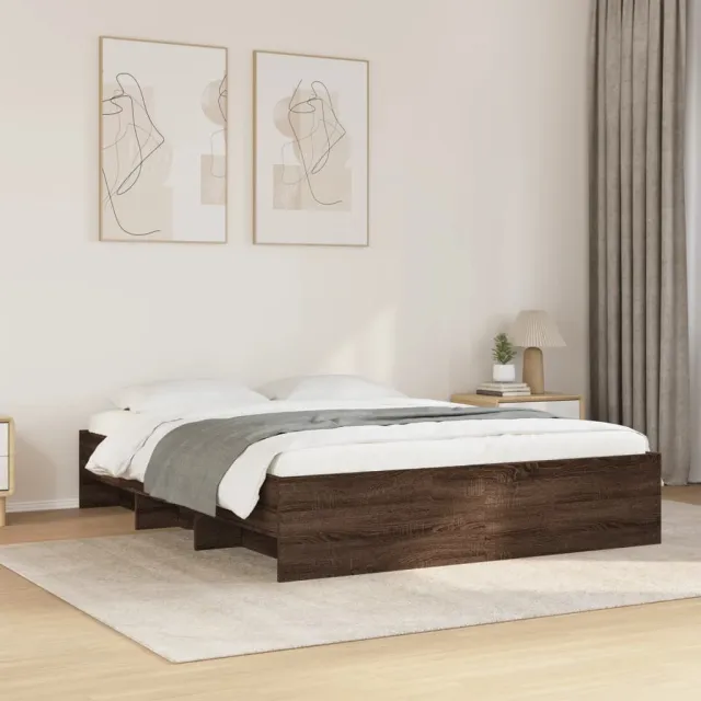 vidaXL Bedframe zonder matras bewerkt hout bruin eikenkleur 150x200 cm