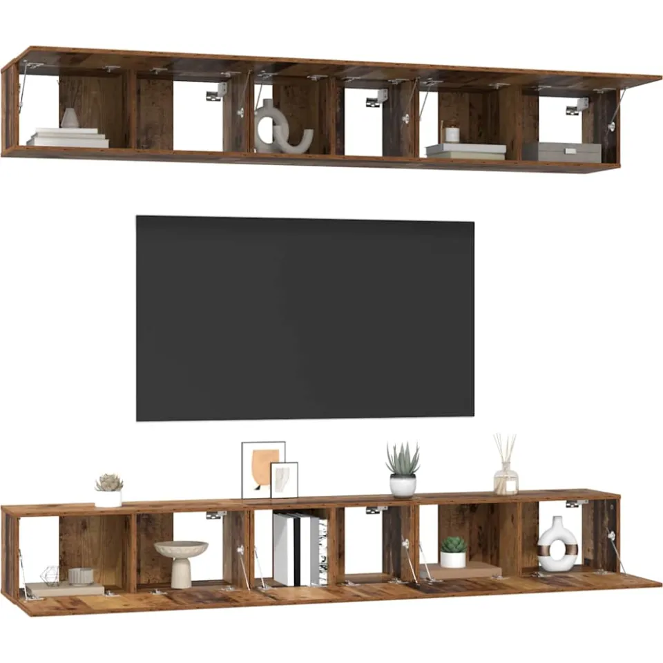 vidaXL Tv-meubelset 6 st 80 x 30 x 30 cm Oudhout Bruin