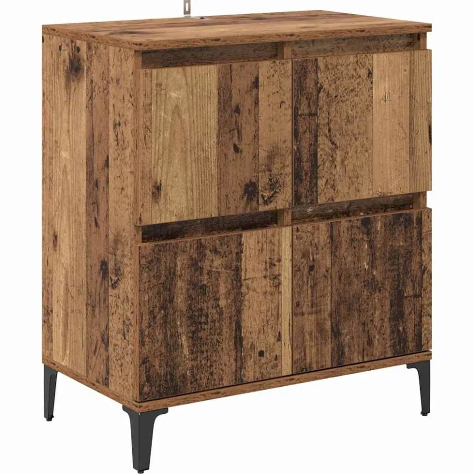 vidaXL Dressoirs 3 st Oud Hout 60 x 35 x 70 cm Bewerkt hout bruin, foto 4