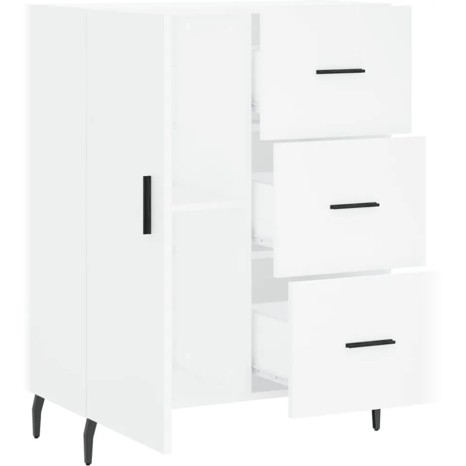 vidaXL Dressoir 69,5x34x90 cm bewerkt hout wit, foto 4
