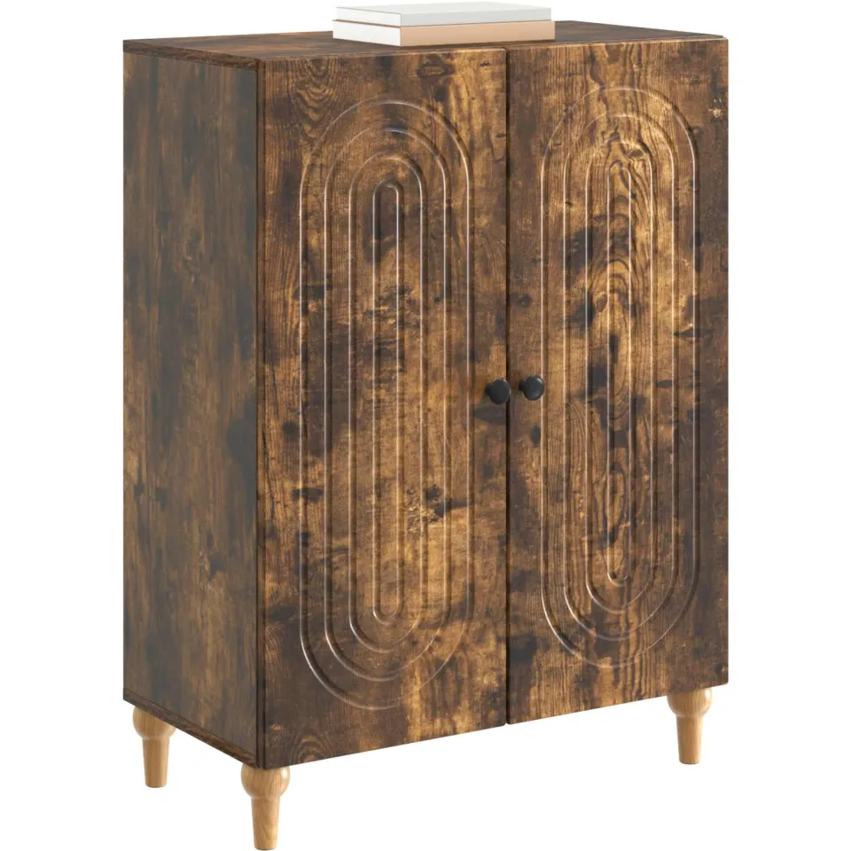 vidaXL Dressoir Gerookt eiken 66 x 34,5 x 90 cm Bewerkt hout Bruin