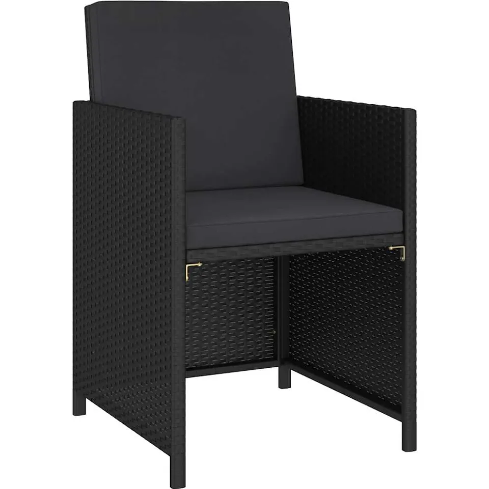 vidaXL 6-delige Tuinset met kussens poly rattan zwart, foto 4