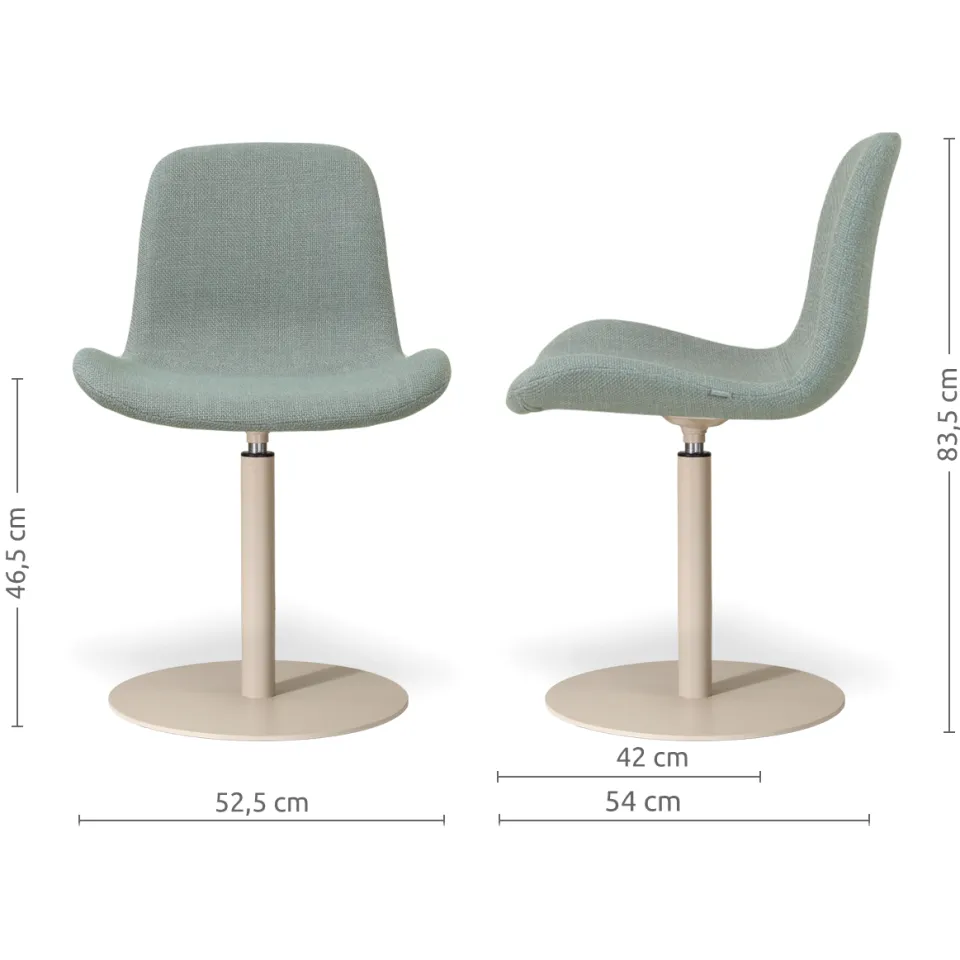 Nolon Niva-Fé draaibare tulp eetkamerstoel saliegroen - beige onderstel, foto 2