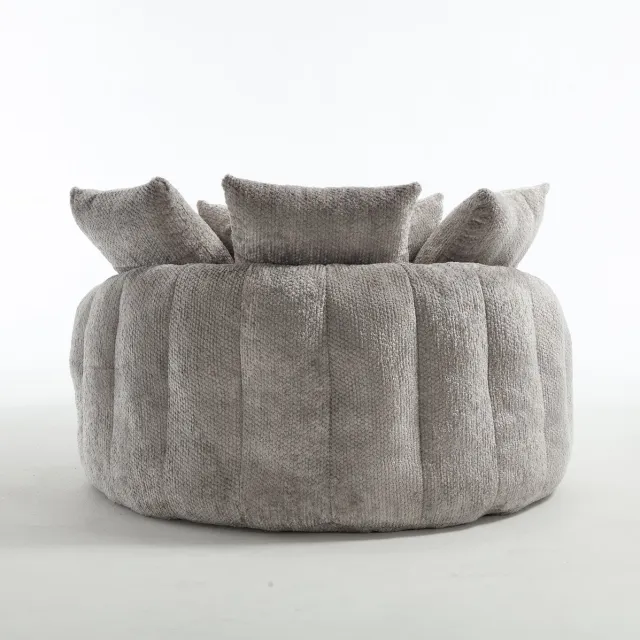 MODENUIT Fauteuil 190,5 x 138 x 63 cm - Handmatig Verstelbaar - Woonkamer - Polyester Lichtgrijs