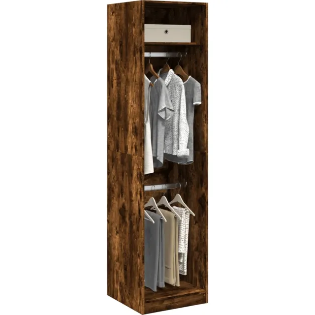 vidaXL Kledingkast 50x50x200 cm bewerkt hout gerookt eikenkleurig