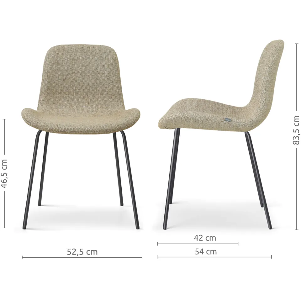 Nolon Nora-Fé eetkamerstoel taupe melange - zwart onderstel, foto 3
