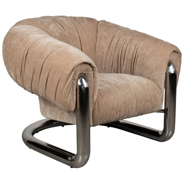 Dutchbone Marly Fauteuil Bruin/Chroom Zilver