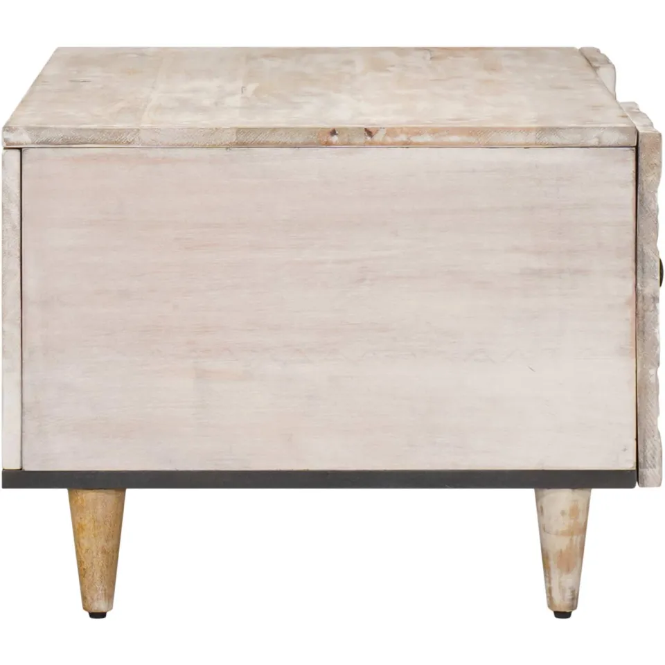 vidaXL Salontafel Wit 100 x 54 x 40 cm Massief Mango Hout, foto 4