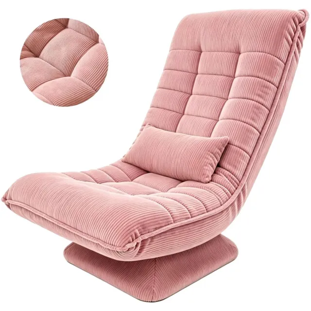Gudalio Relaxstoel - Relaxfauteuil - Ligstoel - Slaapstoel - Ergonomisch - Draaibaar - Verstelbaar - Memory Foam - Modern - Roze