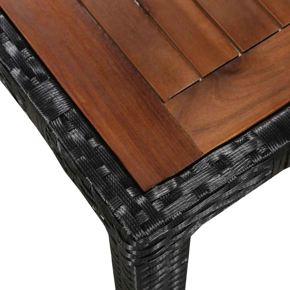 vidaXL 9-delige Tuinset poly rattan en acaciahout zwart, foto 4