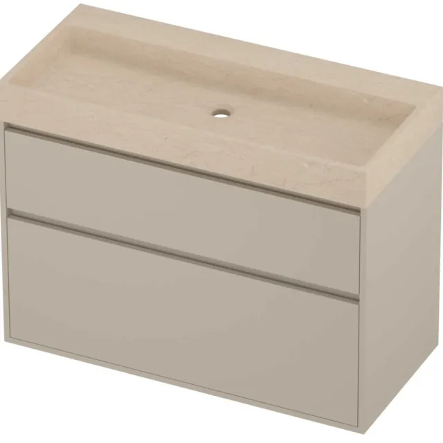 Proline Evoli Badmeubelset Hardsteen Loft 100x46x75 cm Sand Stone Soft Linen Beige