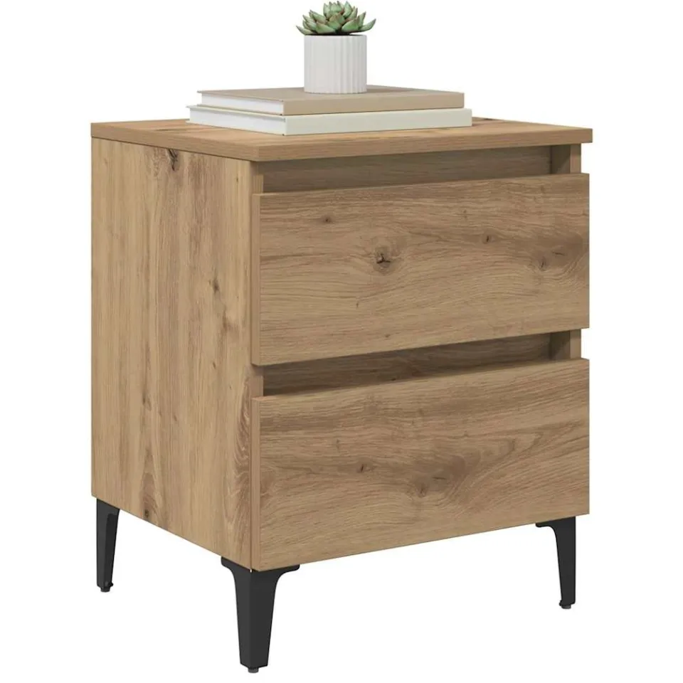vidaXL Nachtkastje Artisan Eiken 40 x 35 x 50 cm Bewerkt hout