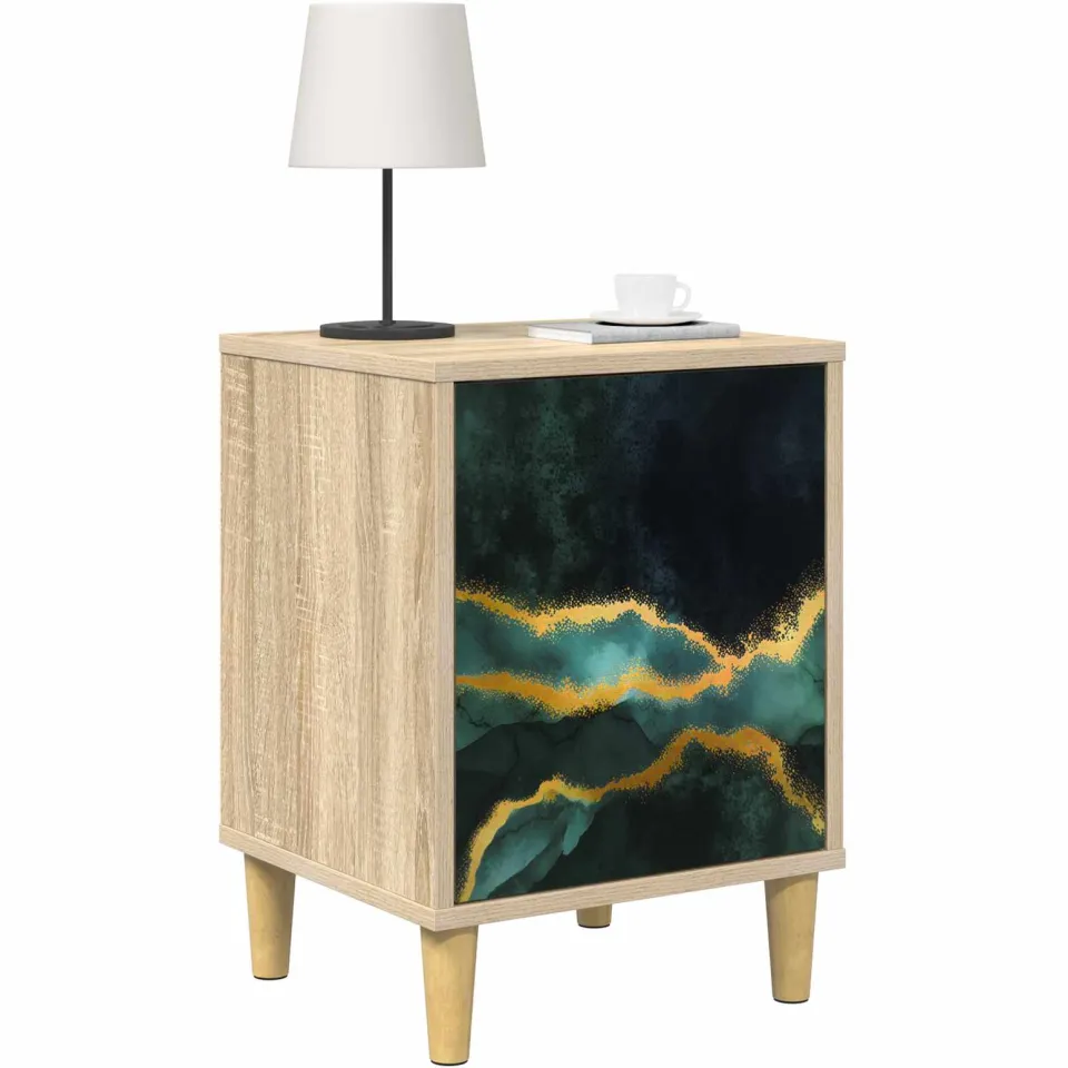 vidaXL Nachtkastje WIJHE Sonoma Eiken 36 x 33 x 50 cm Bewerkt hout Bruin