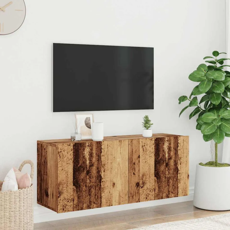 vidaXL Tv-meubel wandgemonteerd 100x30x41 cm oud houtkleurig bruin, foto 2