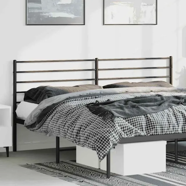 vidaXL Vervangend hoofdbord metaal zwart 180 cm