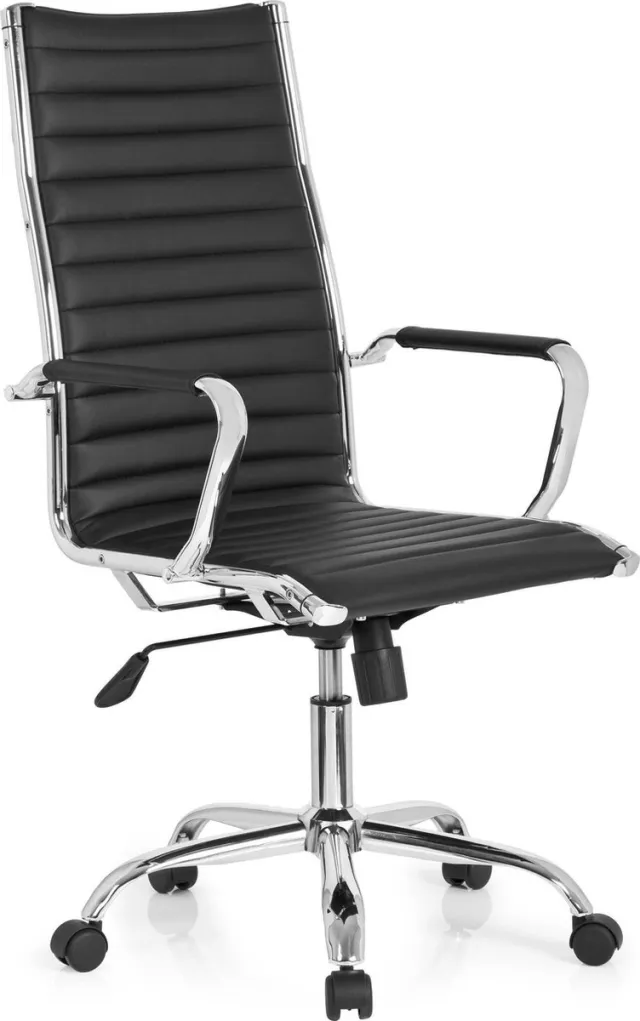 hjh office Vemona 20 PU - Bureaustoel - Chroom - Zwart