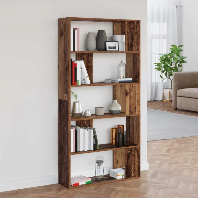 vidaXL Boekenkast 80 x 24 x 159 cm Bewerkt hout Zwart Eiken, foto 2