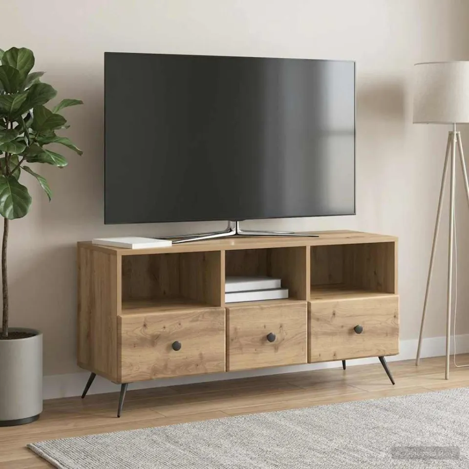 vidaXL TV-kast 102 x 34,5 x 50 cm Artisanaal eiken Bewerkt hout, foto 4