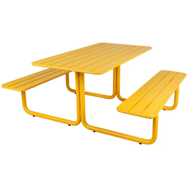 MaximaVida metalen picknicktafel Max okergeel - 150 cm