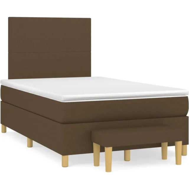 vidaXL Boxspring met matras stof donkerbruin 120x190 cm bruin