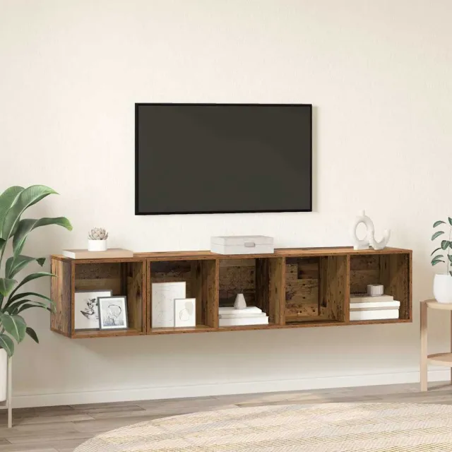 vidaXL TV-kast set 2 st Oud Hout Bewerkt hout Bruin