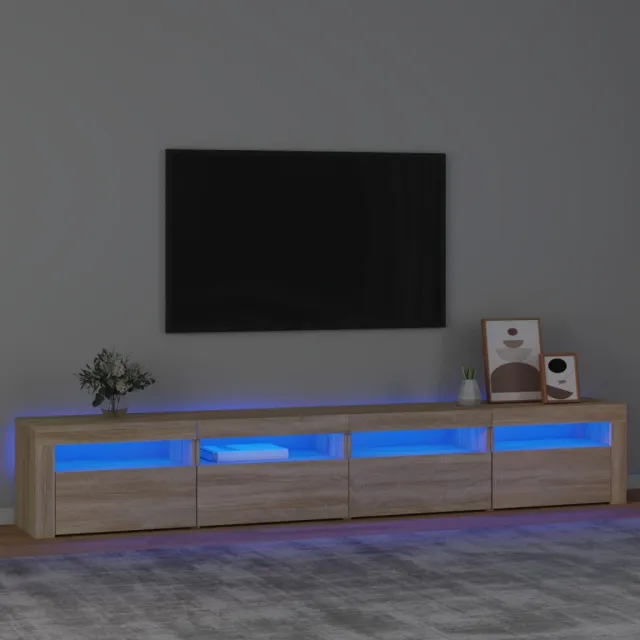 vidaXL Tv-meubel met LED-verlichting 240x35x40 cm sonoma eikenkleurig, foto 2