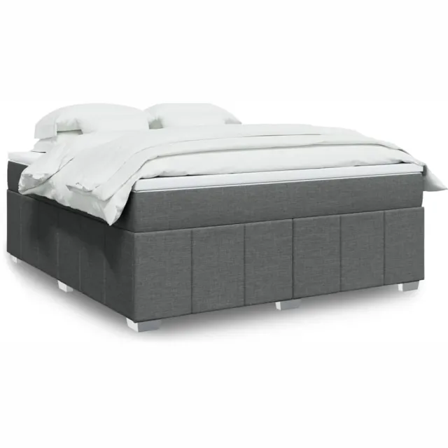 vidaXL Boxspring met matras stof donkergrijs 180x200 cm grijs