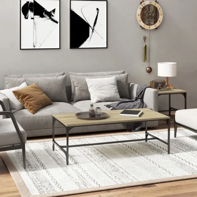 vidaXL Salontafel 100x50x35 cm bewerkt hout sonoma eikenkleurig Bruin