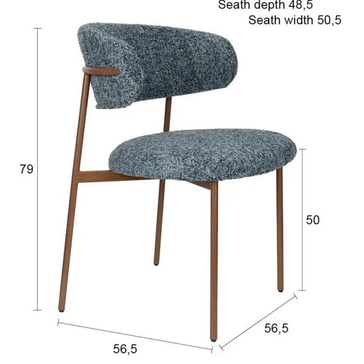 Housecraft Living Claes eetkamerstoel blauw, foto 4