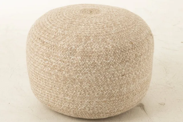 J-Line poef miami outdoor - polyester - naturel/wit