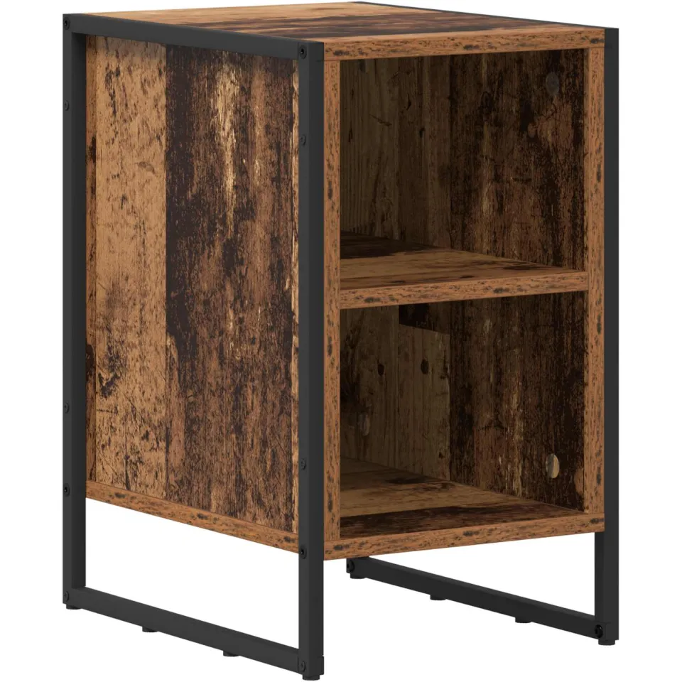 vidaXL Nachtkastje Oud Hout 39.5 x 30 x 50 cm Bewerkt hout Bruin