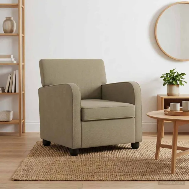 vidaXL Fauteuil Kaki fluweel Grijs