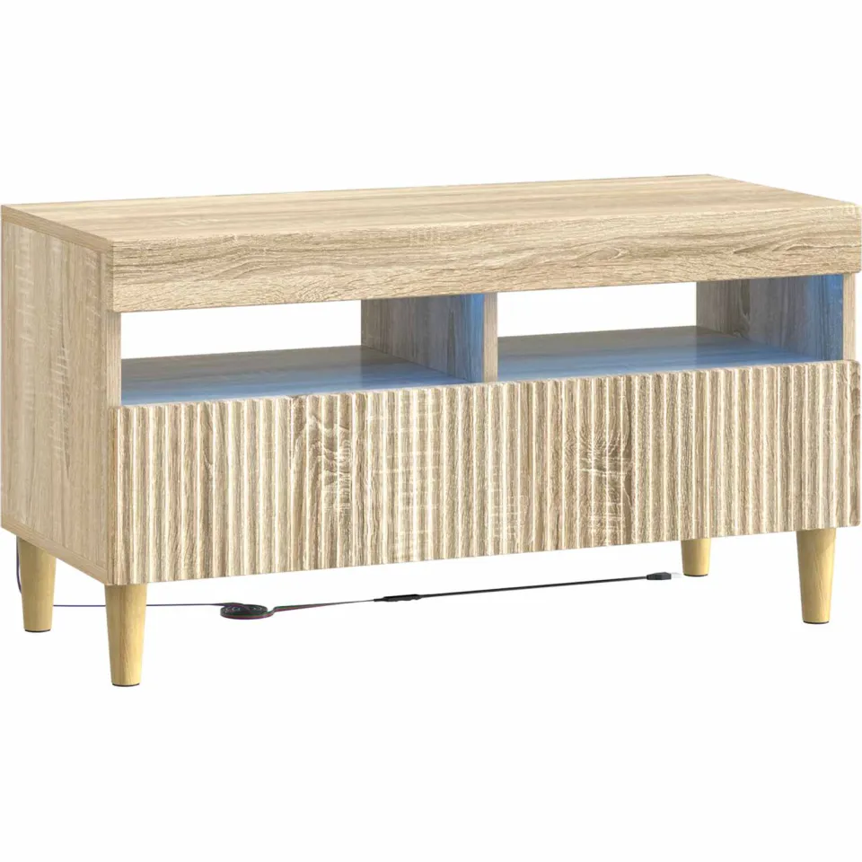 vidaXL LED tv-meubel ARNHEM 81 x 35 x 43 cm Sonoma Eiken Bewerkt hout