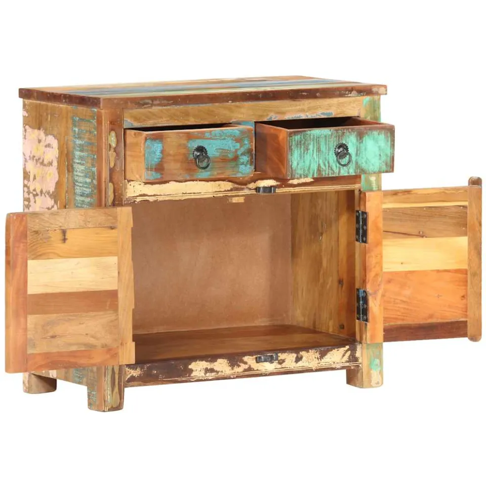 vidaXL Dressoir 70x35x65 cm massief gerecycled hout meerkleurig, foto 2
