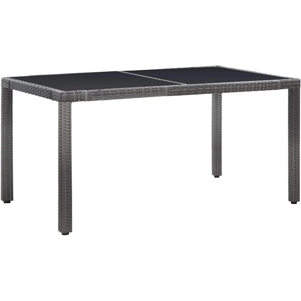 vidaXL 7-delige Tuinset poly rattan grijs